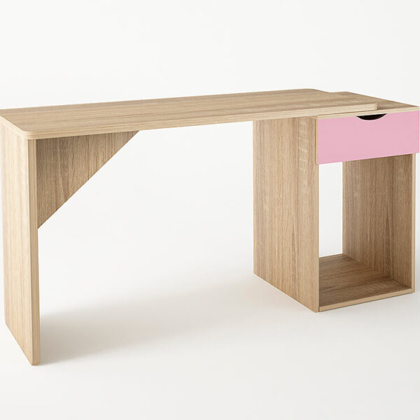 Γραφείο παιδικό αυξομειούμενο "TAZ" σε χρώμα δρυς-ροζ 90-130x55x80