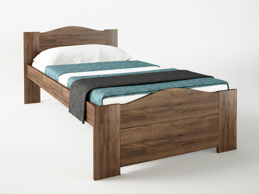 500-00891 Κρεβάτι "ΚΥΜΑ" μονό σε χρώμα καρυδί 90x190 - Image 1