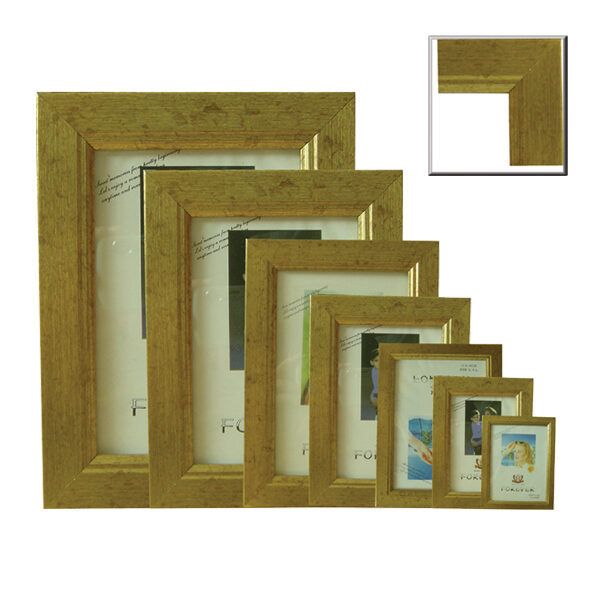 Πλαστική κορνίζα χρυσή επιτραπέζια 10x15cm