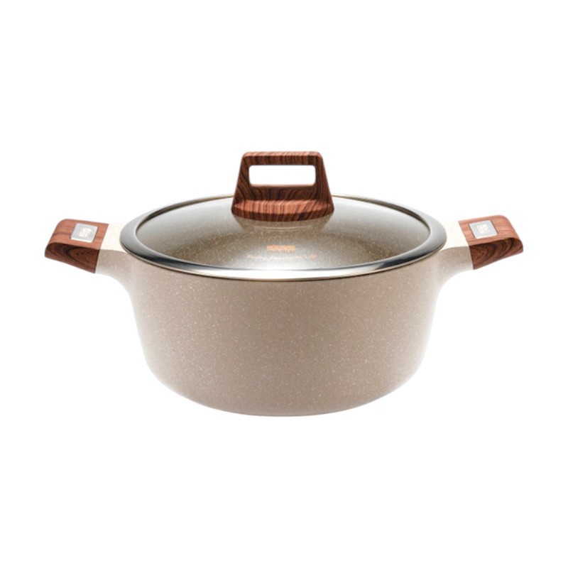567323-2 Κατσαρόλα αντικολλητική με καπάκι - 6.6L - CA005-B28-Beige - DSP - 567606 - Image 1