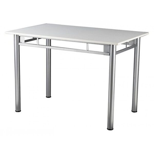 Τραπέζι μεταλλικό σε χρώμα ασημί/λευκό 100x60x78