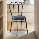 Καρέκλα "WIEN" από μέταλλο/τεχνόδερμα σε μαύρο χρώμα 39x85 - Image 7