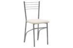 Καρέκλα "ΡΙΓΑ" από μέταλλο/τεχνόδερμα σε γκρι/εκρού χρώμα 40x43x80