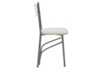 Καρέκλα "ΡΙΓΑ" από μέταλλο/τεχνόδερμα σε γκρι/εκρού χρώμα 40x43x80 - Image 3