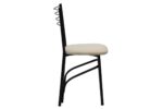 Καρέκλα "ΡΙΓΑ" από μέταλλο/τεχνόδερμα σε μαύρο gloss/εκρού χρώμα 40x36x83 - Image 3