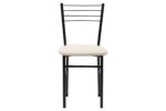 Καρέκλα "ΡΙΓΑ" από μέταλλο/τεχνόδερμα σε μαύρο gloss/εκρού χρώμα 40x36x83 - Image 4