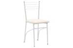 Καρέκλα "ΡΙΓΑ" από μέταλλο/τεχνόδερμα σε λευκό/εκρού χρώμα 40x36x83