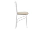 Καρέκλα "ΡΙΓΑ" από μέταλλο/τεχνόδερμα σε λευκό/εκρού χρώμα 40x36x83 - Image 3