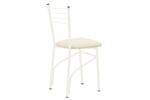 Καρέκλα "ΡΙΓΑ" από μέταλλο/τεχνόδερμα σε εκρού χρώμα 40x36x83 - Image 2