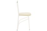 Καρέκλα "ΡΙΓΑ" από μέταλλο/τεχνόδερμα σε εκρού χρώμα 40x36x83 - Image 3