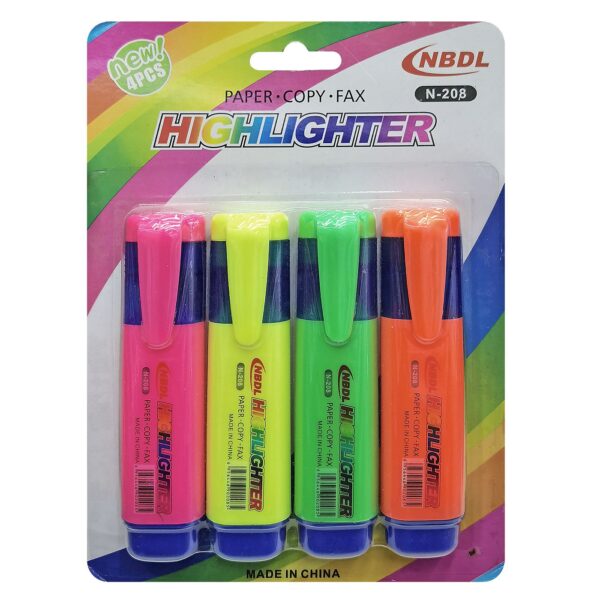 Μαρκαδόροι Υπογραμίσεως 5mm σετ=4τεμ  JustNote 80156