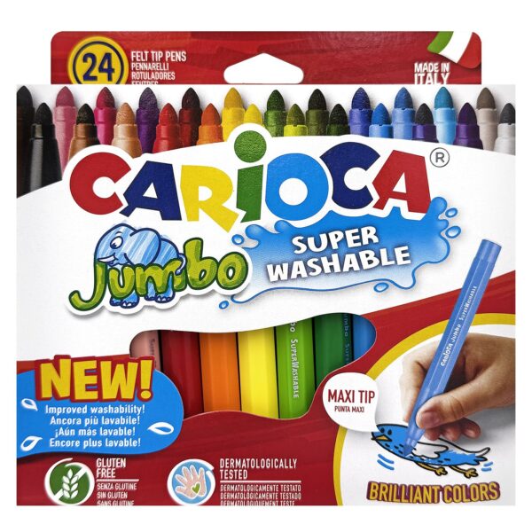 Μαρκαδόροι Carioca Jumbo 6mm σετ=24 Χρώματα  Carioca 40570