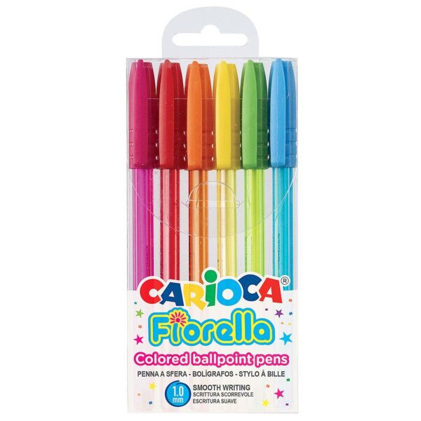 Στυλό Carioca Fiorella 6 Χρώματα Ballpoint 1.0mm  Carioca 42774
