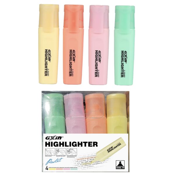 Μαρκαδόροι Υπογραμμίσεως Gxin Σετ=4 Χρώματα Παστέλ  JustNote 80872