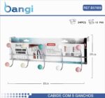 Μεταλλική κρεμάστρα πόρτας 5 θέσεων - 57609 - Image 2