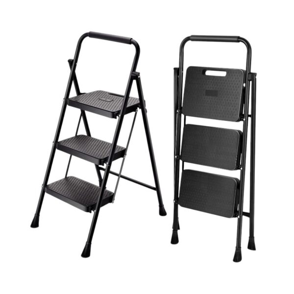 Πτυσσόμενη σκάλα-σκαμπό σιδερένια - 109-3 - 617471