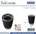 Θήκες οδοντόβουρτσας πλαστικές σε σετ 5Χ - Black - 21800 - Image 2