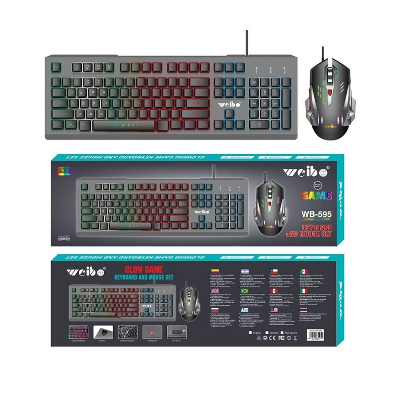 655952 Ενσύρματο πληκτρολόγιο και ποντίκι Gaming - LED RGB - WB595 - Weibo - 655952 - Image 1