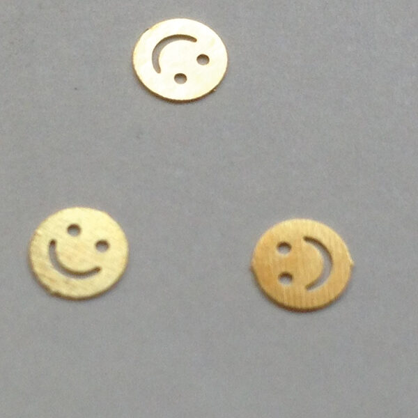 50 μεταλλικά διακοσμητικά νυχιών χρυσά Happy Face