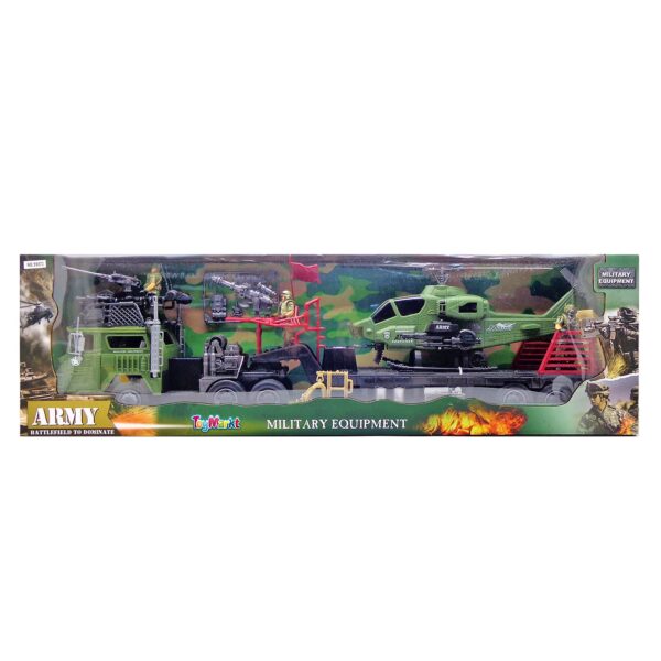 Στρατιωτική Νταλίκα Γίγας Friction & Ελικόπτερο 85x25x14cm ToyMarkt 902337
