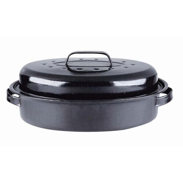 Γάστρα εμαγιέ "Νο42" σε μαύρο χρώμα