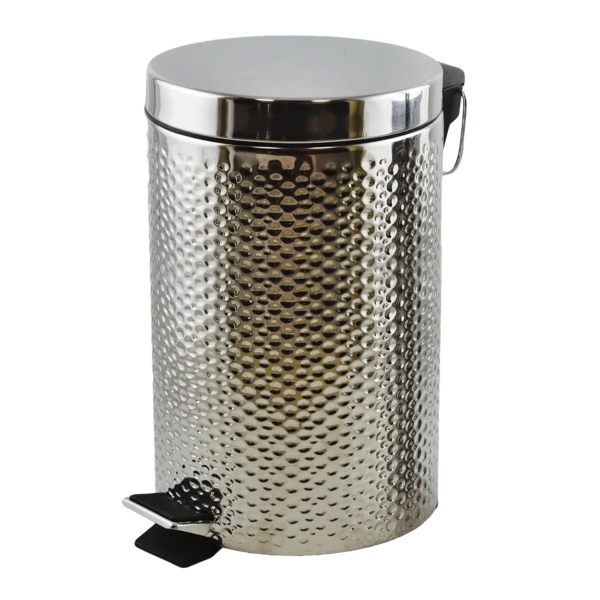 Κάδος πεντάλ από μέταλλο σε χρώμα ασημί 12lt