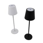 Φωτιστικό επιτραπέζιο επαναφορτιζόμενο led από μέταλλο/ABS σε μαύρο χρώμα Φ11x38 - Image 2