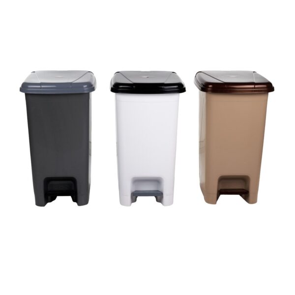 Κάδος πεντάλ "SLIM" σε χρώμα ανοιχτό γκρι/μαύρο 40Lt 30x25x55