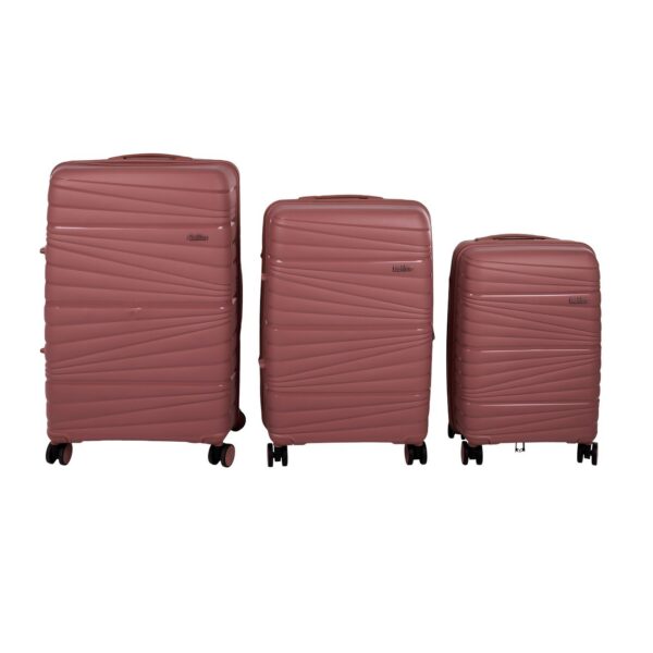 Σετ βαλίτσες 3τμχ "TRAVEL" σε χρώμα ροζ