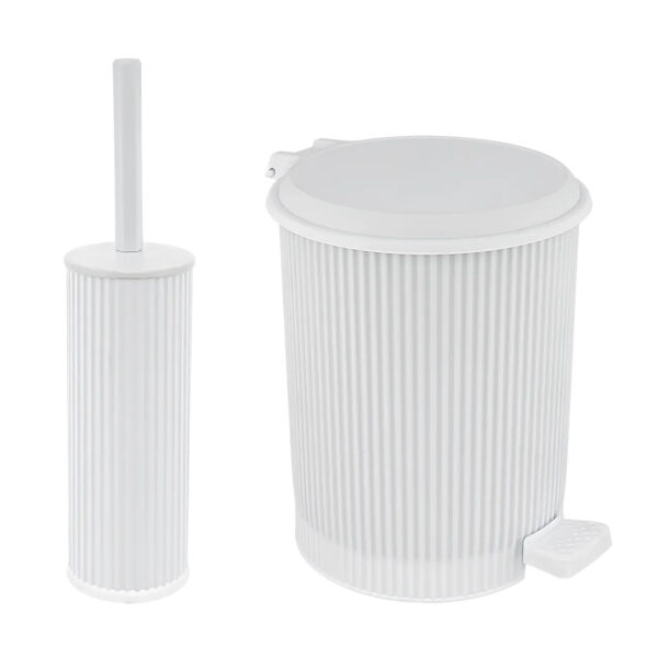 Σετ πεντάλ-πιγκάλ "ΝΟΣΤΑΛΓΙΑ" από πλαστικό σε χρώμα λευκό 7Lt