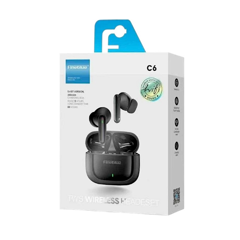 701458 Ασύρματα ακουστικά Bluetooth με θήκη φόρτισης - C6 - Fineblue - 701458 - Image 1