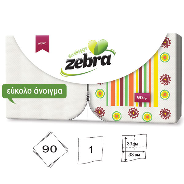 Σετ 90 χαρτοπετσέτες 33x33cm - 100% κυτταρίνη
