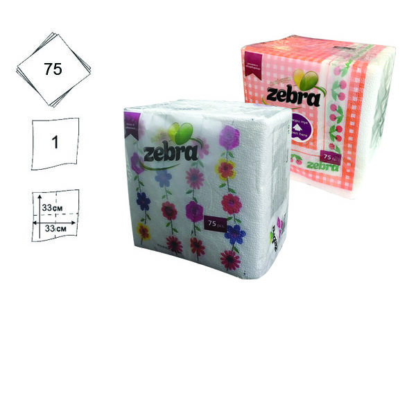 Σετ 75 χαρτοπετσέτες με σχέδιο 33x33cm