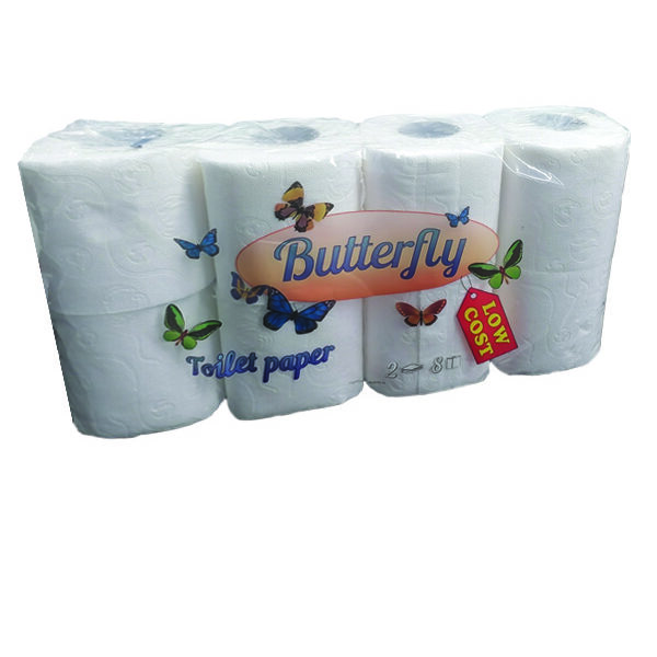Σετ 8 ρολλά δίφυλλο χαρτί υγείας Butterfly 53gr