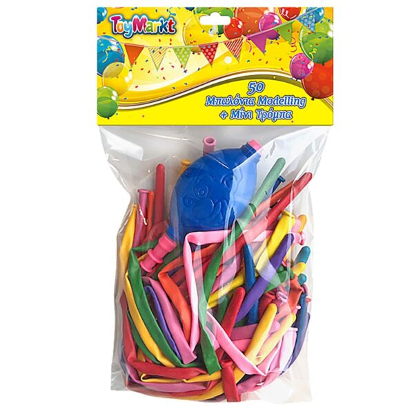 Μπαλόνια Modelling 50 τεμ & Mini Τρόμπα  ToyMarkt 913059