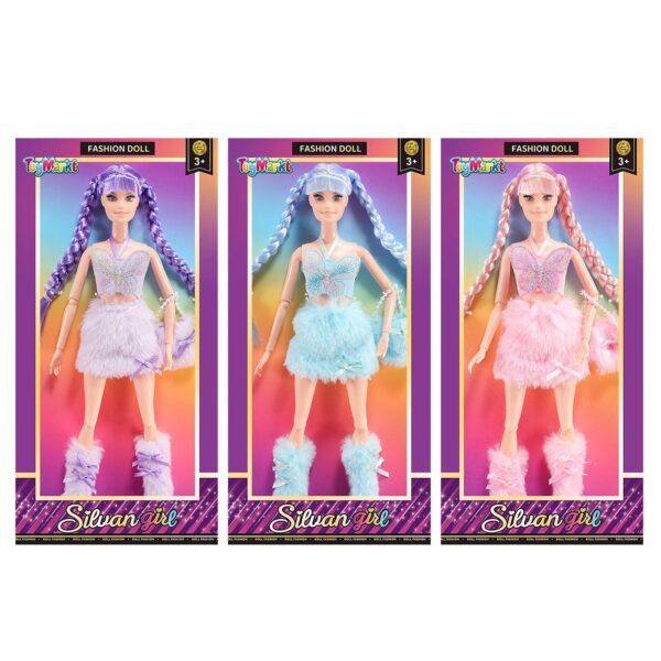 Κούκλα 29cm Κοτσίδες & Γούνινες Μπότες 16x33x5cm ToyMarkt 922103