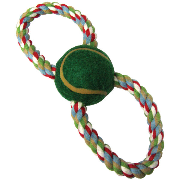 Παιχνίδι σκύλου μπάλα με σχοινί