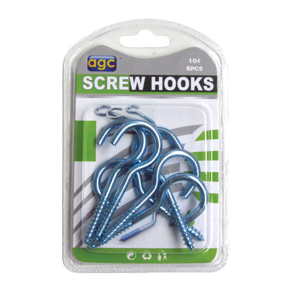 Σετ 6 βιδωτοί γάντζοι #10