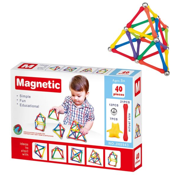 Μαγνητικές Κατασκευές 40τεμ. 3+ Ετών 22x15x4cm ToyMarkt 95449