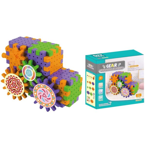 Τουβλάκια Γρανάζια Φορτηγό 70τεμ. 3+ Ετών 19x19x9cm ToyMarkt 95458