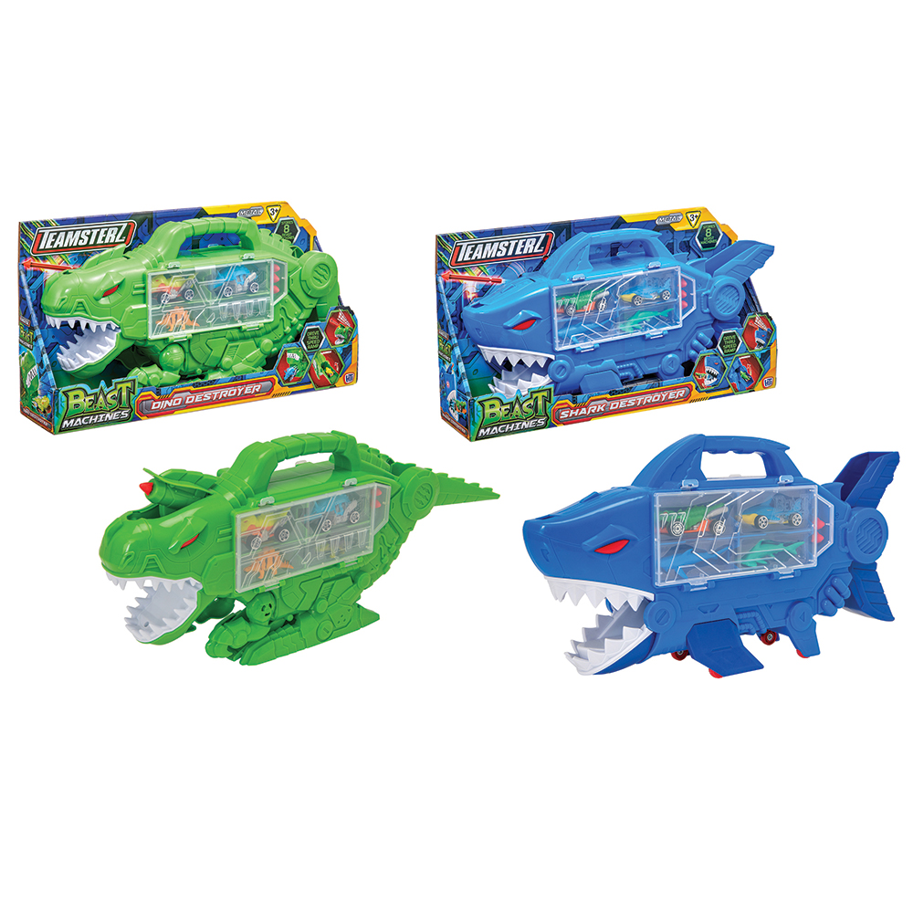 753514100-67d93e36622b625e00a61f64_1742293038 Teamsterz Beast Machines Dino Destroyer & Shark Destroyer Θήκη Οχημάτων Με 2 Οχήματα & Αξεσουάρ Για 3+ Χρονών - Image 1