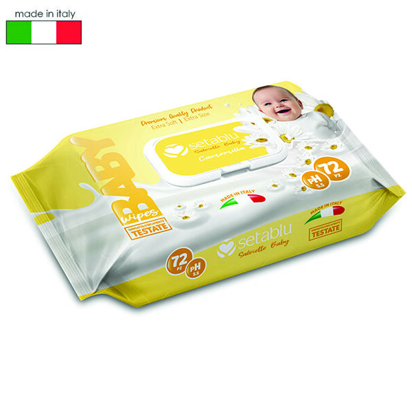 Σετ 72 μωρομάντηλα με καπάκι άρωμα χαμομήλι