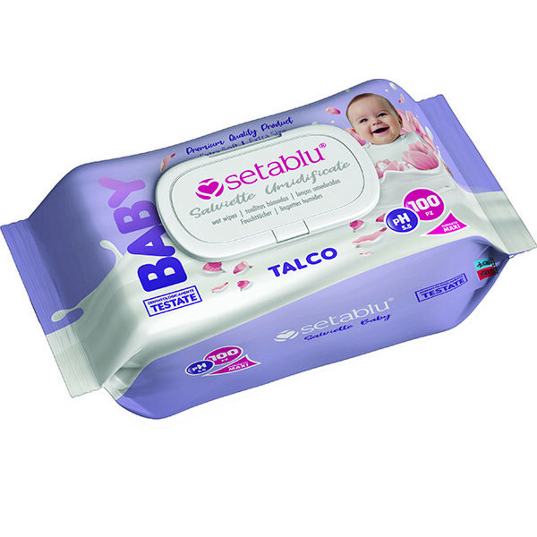 Σετ 100 μωρομάντηλα με καπάκι άρωμα πούδρα