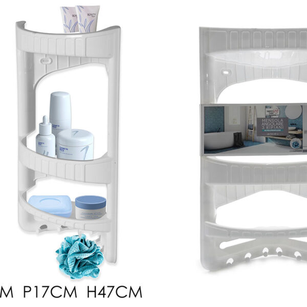 Πλαστική ραφιέρα μπάνιου γωνία 28x 17x 47 cm