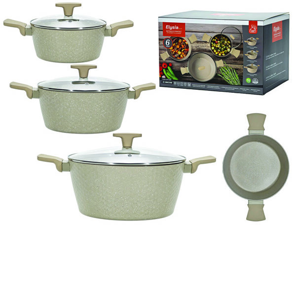 Σετ 3 κατσαρόλες πέτρας φ20,24,28cm