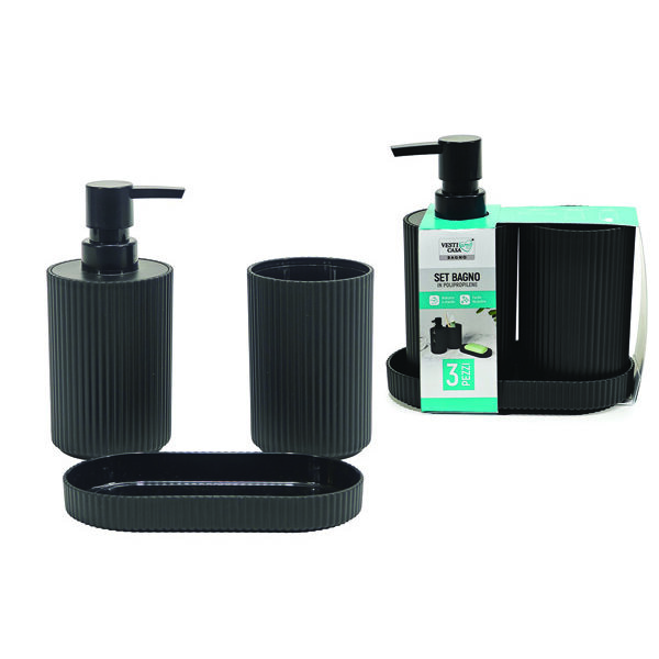 Σετ μπάνιου 3 τεμαχίων πλαστικό μαύρο