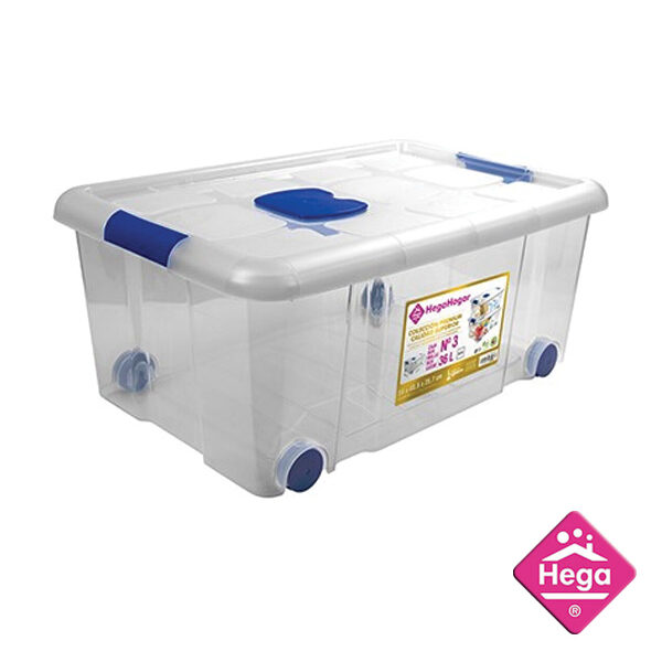 Πλαστικό κουτί αποθήκευσης με ρόδες 36lt