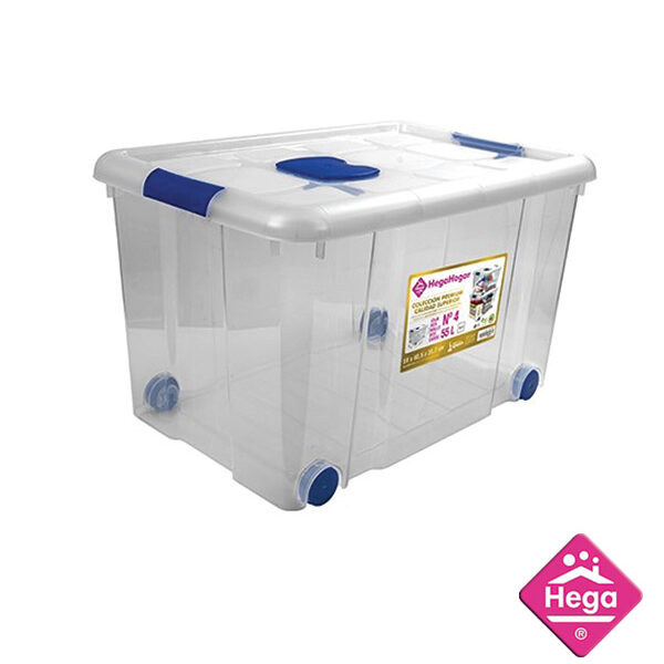 Πλαστικό κουτί αποθήκευσης με ρόδες 55lt