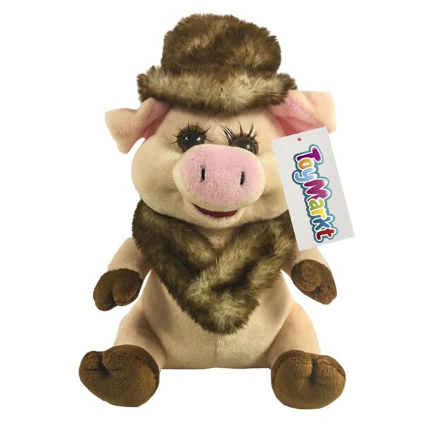 Γουρουνίτσα με Καπέλο και Γουνάκι 17cm ToyMarkt 99430