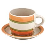 6 Φλυτζάνια & 6 Πιάτα για Καφέ Μεγάλα Πορσελάνης 330ml Homie 1001843 - Image 2